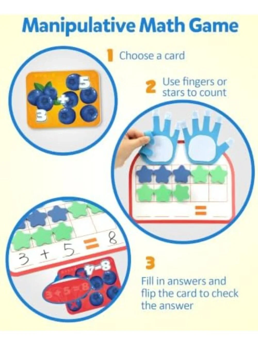 Montessori Math Manipulatives - Magnetic Counting Blocks & Dry Erase Board Toy